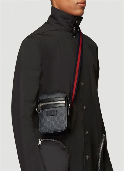 crossbody gucci mens bag|gucci shoulder bag men's black.